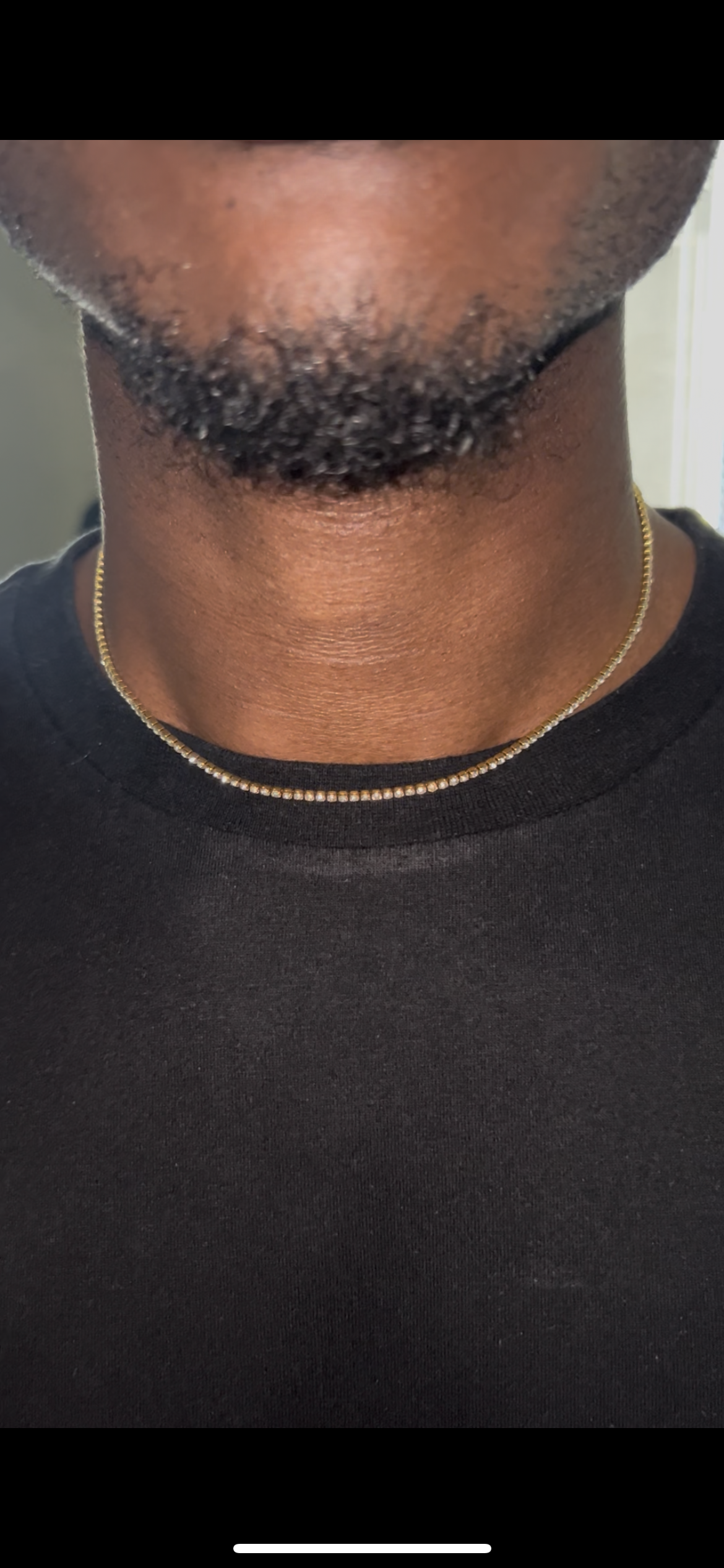 14K Tennis Chain Necklace Stainless Steel Gold Plated Gold 38+5CM