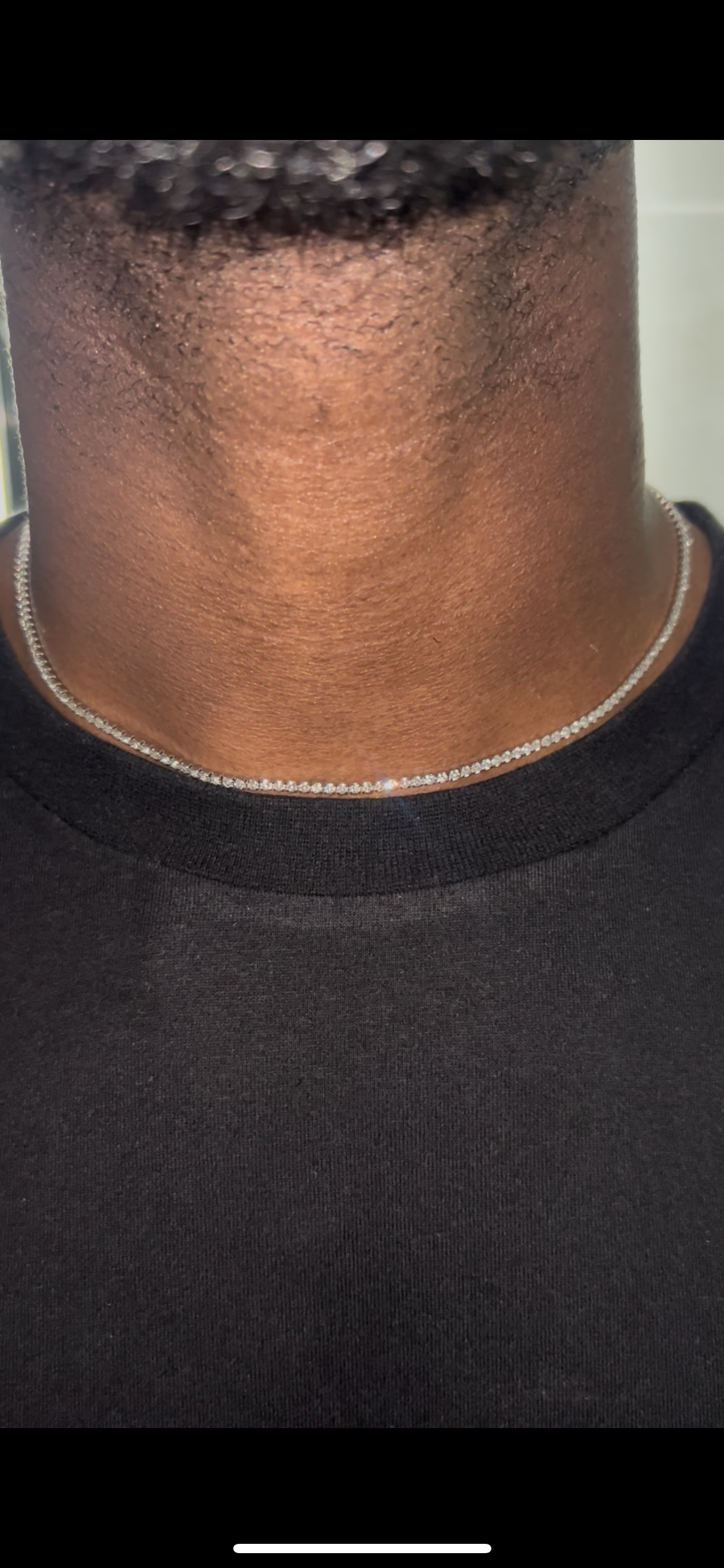 14k Tennis Chain Necklace Stainless Steel Gold Plated Silver 38+5CM