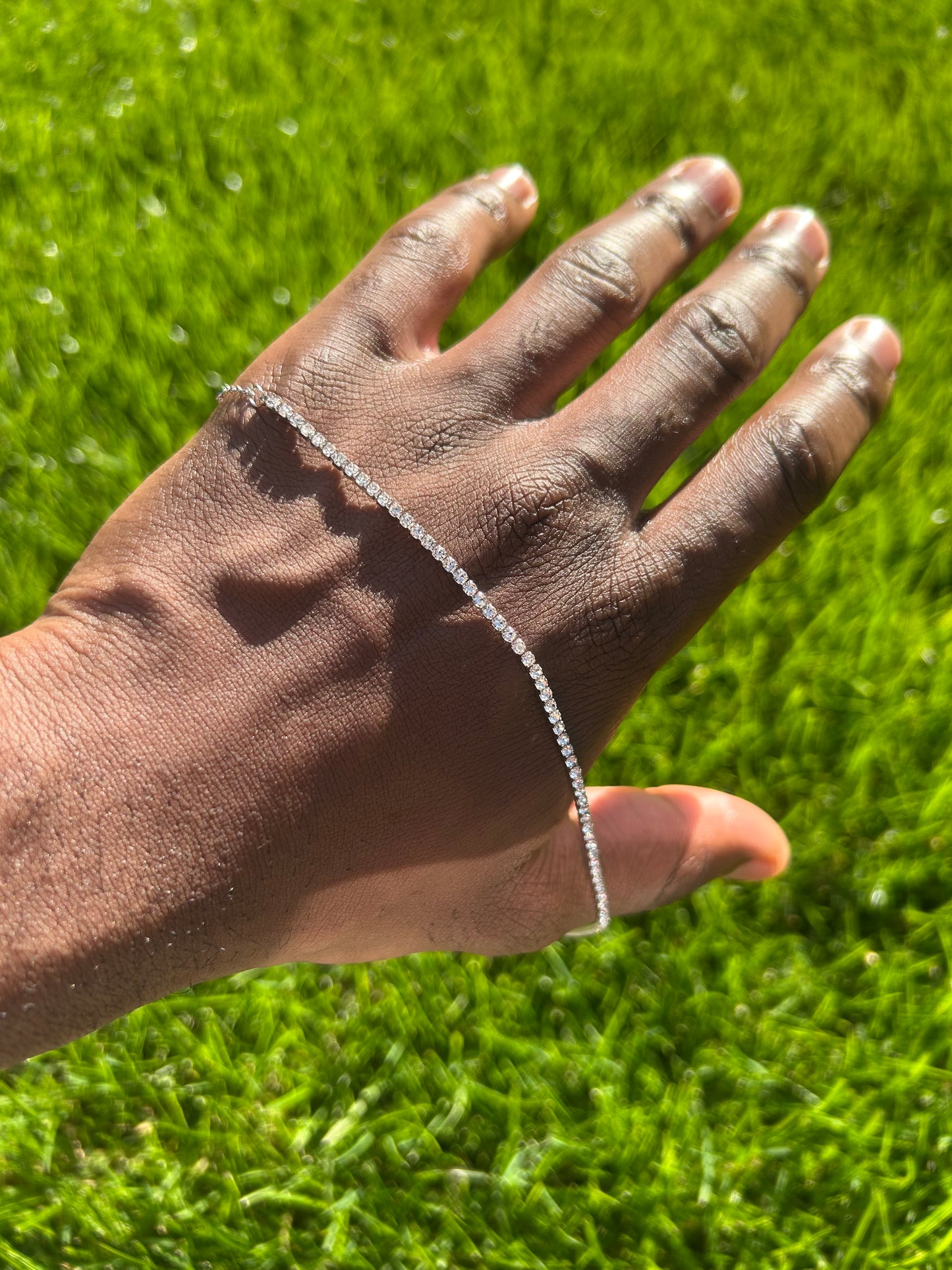 14k Tennis Chain Necklace Stainless Steel Gold Plated Silver 38+5CM