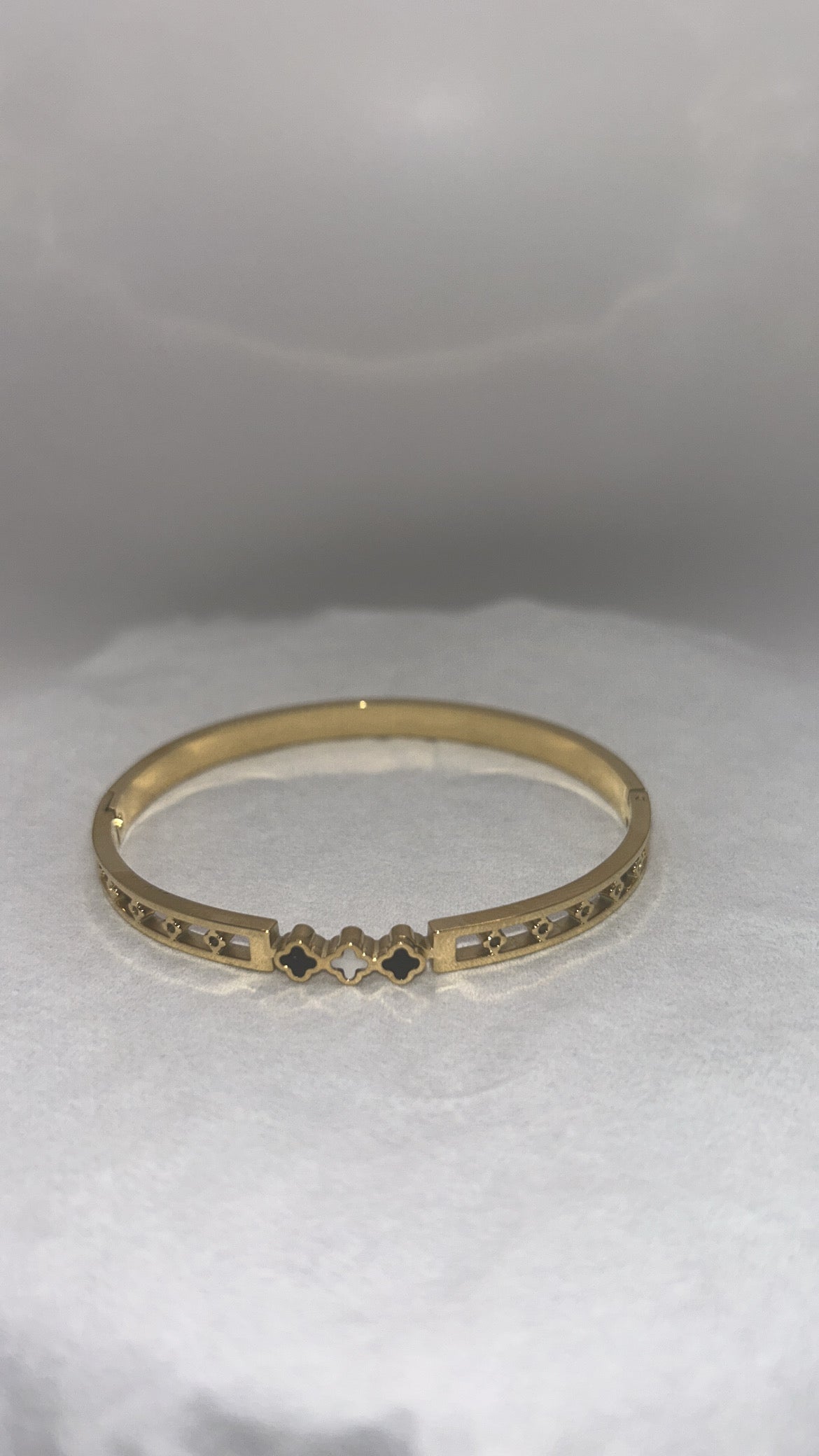 18k Gold Four Leaf Clover Stainless Steel Lucky Bracelet