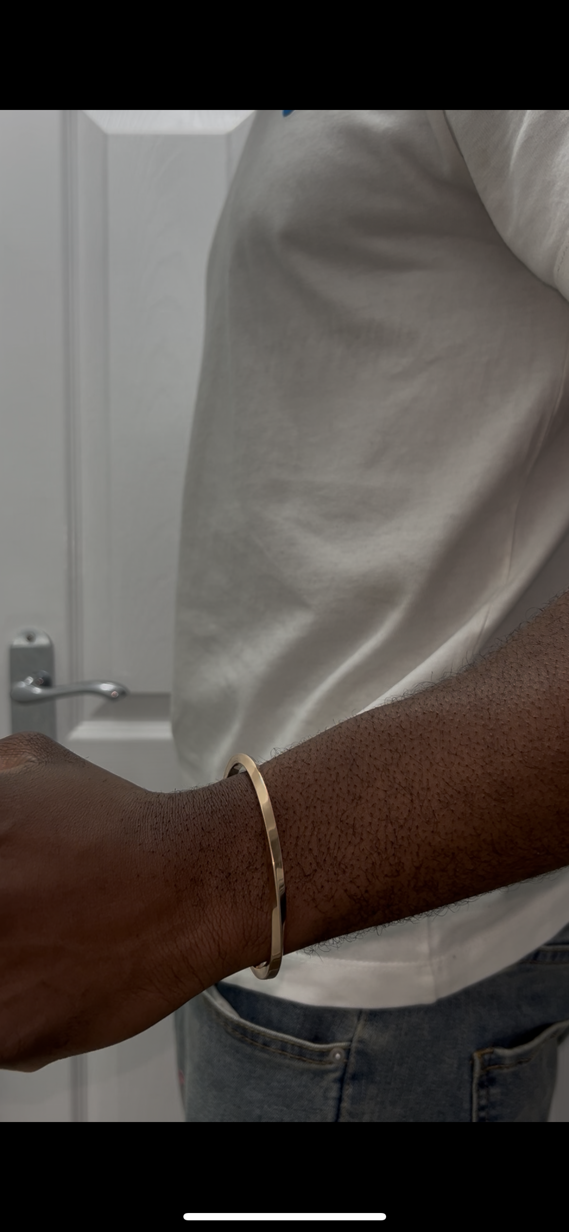 OUJ Stainless Steel Mobius Cuff Bracelet Rose Gold Bangle For Men 64 X 50MM