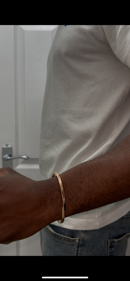 OUJ Stainless Steel Mobius Cuff Bracelet Rose Gold Bangle For Men 64 X 50MM