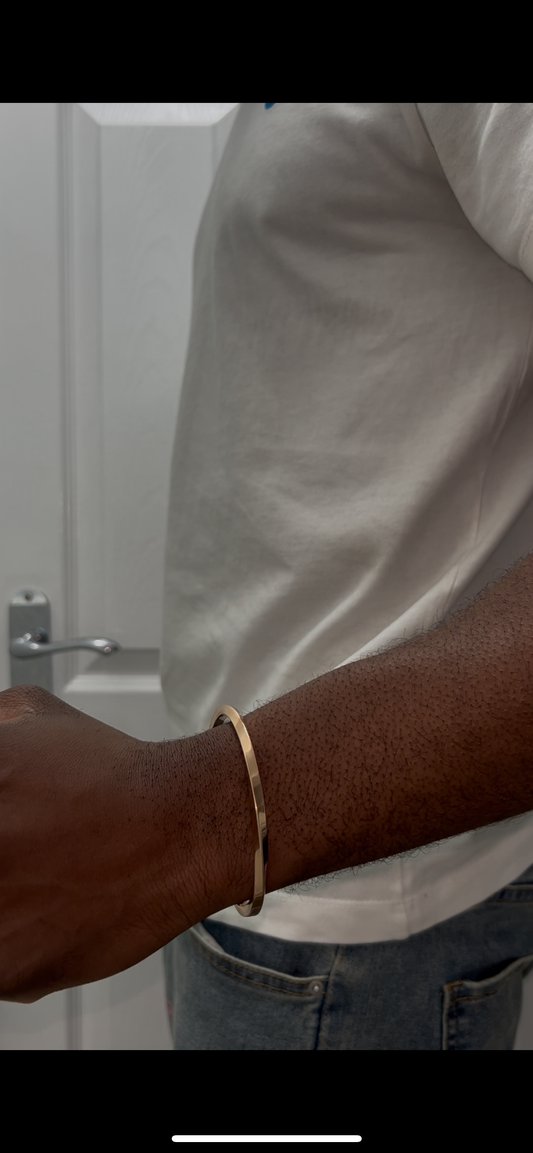 OUJ Stainless Steel Mobius Cuff Bracelet Rose Gold Bangle For Men 64 X 50MM