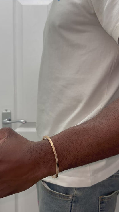 OUJ Stainless Steel Mobius Cuff Bracelet Rose Gold Bangle For Men 64 X 50MM