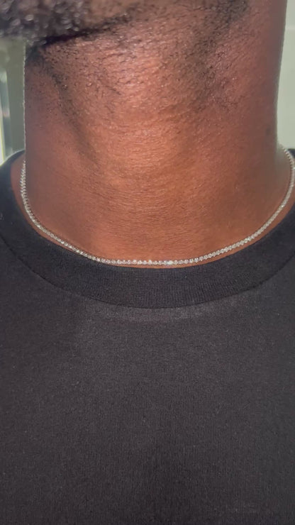 14k Tennis Chain Necklace Stainless Steel Gold Plated Silver 38+5CM