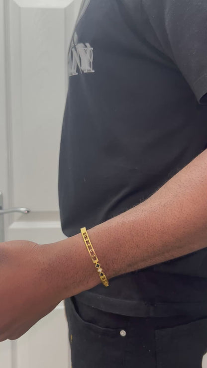 18k Gold Four Leaf Clover Stainless Steel Lucky Bracelet